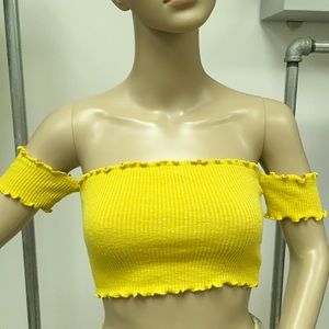 Yellow crop top